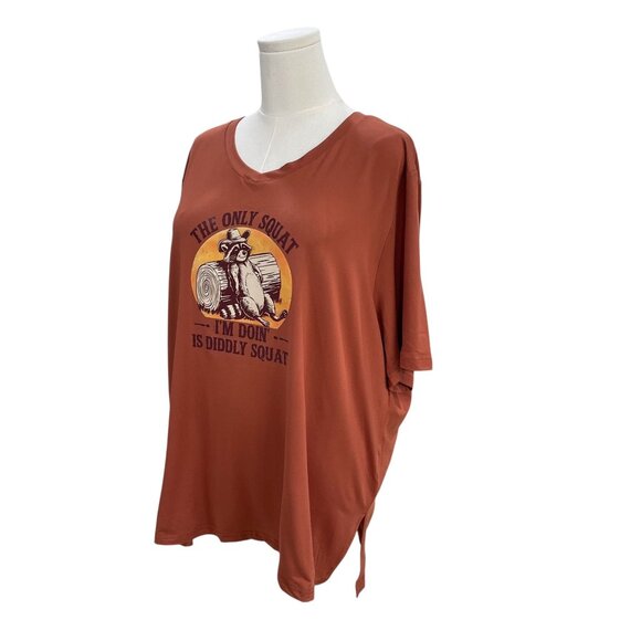 Funny Graphic Tee Raccoon Cowboy Shirt Country Western Humor Plus Size XL NWOT - Picture 7 of 8